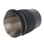 58mm Stainless Steel Coffee Dosing Cup Coffee Machine Handle Receiving Powder Cup with Silicone Ring Black