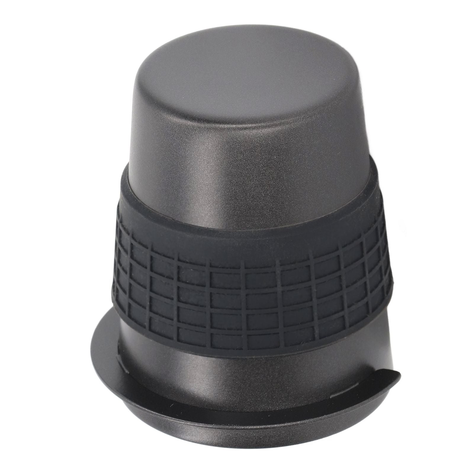 58mm Stainless Steel Coffee Dosing Cup Coffee Machine Handle Receiving Powder Cup with Silicone Ring Black