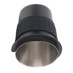 58mm Stainless Steel Coffee Dosing Cup Coffee Machine Handle Receiving Powder Cup with Silicone Ring Black