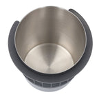 58mm Stainless Steel Coffee Dosing Cup Coffee Machine Handle Receiving Powder Cup with Silicone Ring Black