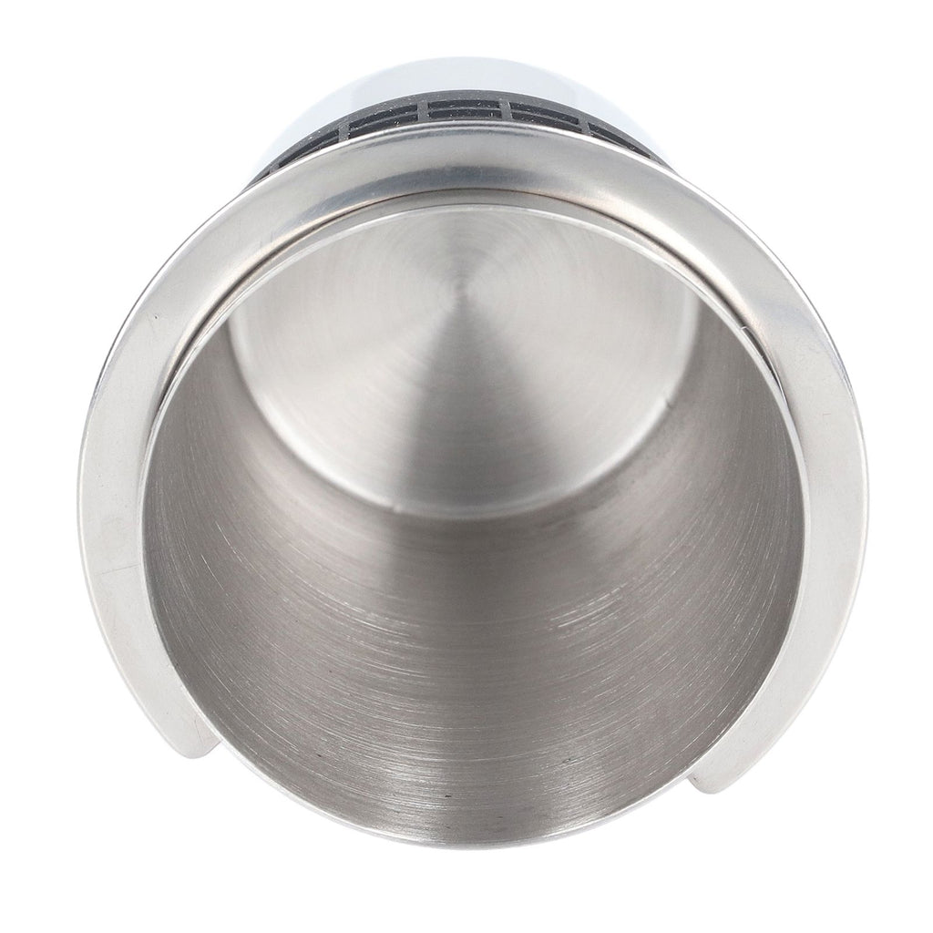 58mm Stainless Steel Coffee Dosing Cup Coffee Machine Handle Receiving Powder Cup with Silicone Ring Stainless Steel Color