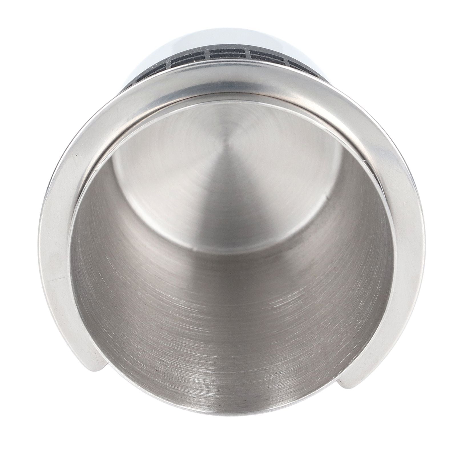 58mm Stainless Steel Coffee Dosing Cup Coffee Machine Handle Receiving Powder Cup with Silicone Ring Stainless Steel Color