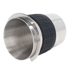 58mm Stainless Steel Coffee Dosing Cup Coffee Machine Handle Receiving Powder Cup with Silicone Ring Stainless Steel Color