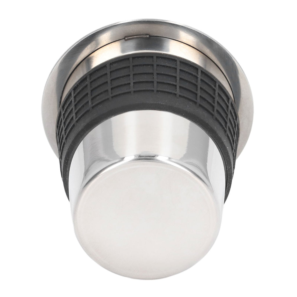 58mm Stainless Steel Coffee Dosing Cup Coffee Machine Handle Receiving Powder Cup with Silicone Ring Stainless Steel Color