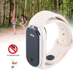 Mosquito Repellent Bracelet 5V 1A 90mah USB Rechargeable Step Counting Temperature Ultrasonic Wristband White