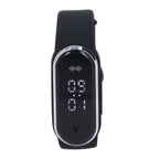 Anti Mosquito Bracelet Watch Silica Gel USB Rechargeable Ultrasonic Mosquito Repellent Bracelet for Outdoor Black
