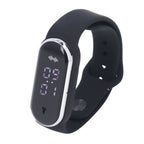 Anti Mosquito Bracelet Watch Silica Gel USB Rechargeable Ultrasonic Mosquito Repellent Bracelet for Outdoor Black
