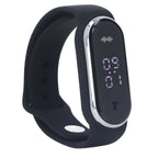 Anti Mosquito Bracelet Watch Silica Gel USB Rechargeable Ultrasonic Mosquito Repellent Bracelet for Outdoor Black