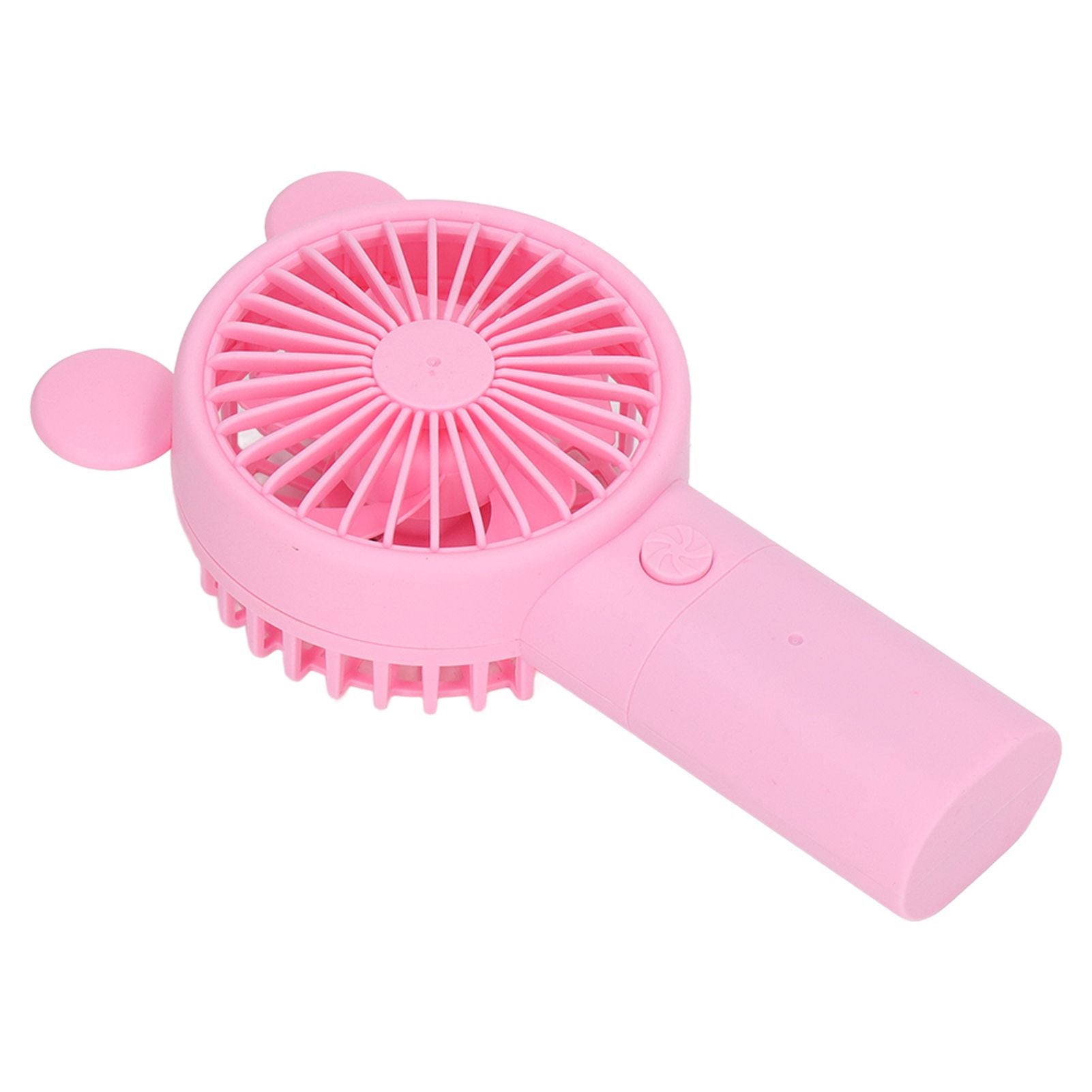 Handheld Fan Plastic USB Battery Dual Drive Built in Lithium Battery Mini Desk Fan for Summer Pink