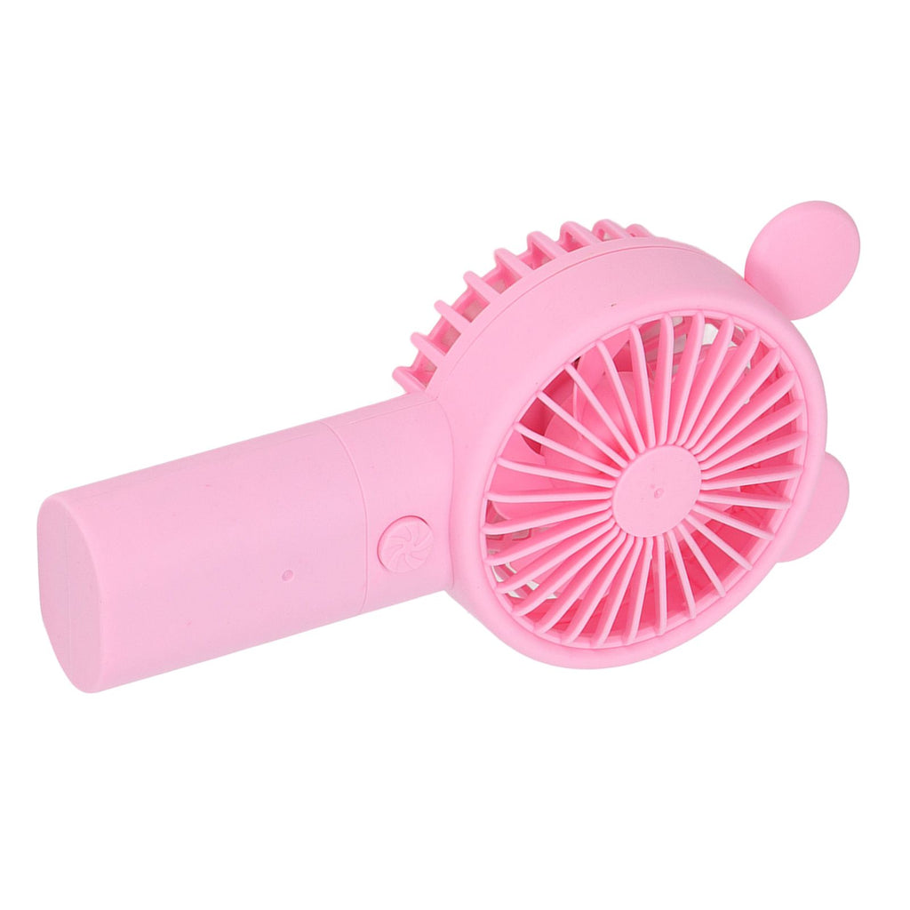 Handheld Fan Plastic USB Battery Dual Drive Built in Lithium Battery Mini Desk Fan for Summer Pink