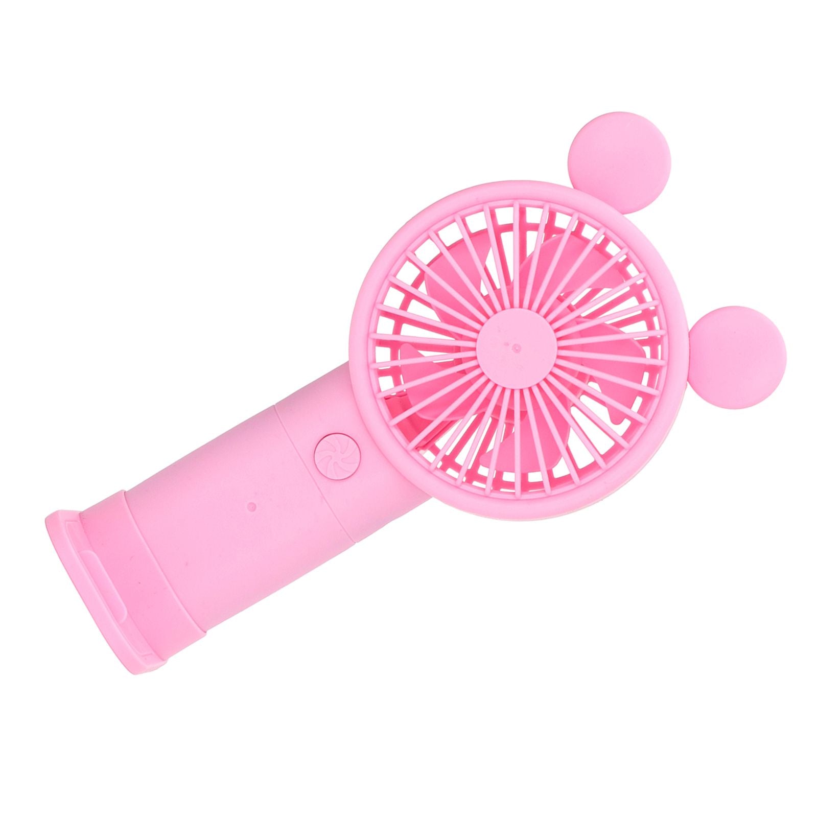 Handheld Fan Plastic USB Battery Dual Drive Built in Lithium Battery Mini Desk Fan for Summer Pink