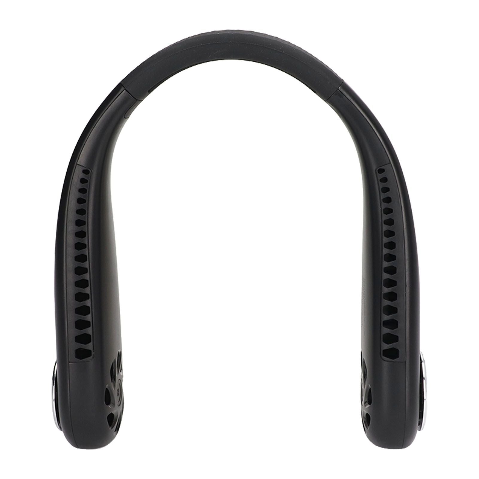 Hanging Neck Fan 3 Modes USB Charging 3600mAh Battery Adjustable Angle Mute Design Face Fan for Home Office Travel Black