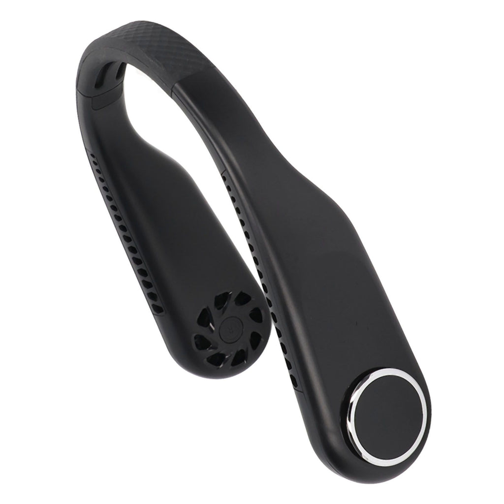 Hanging Neck Fan 3 Modes USB Charging 3600mAh Battery Adjustable Angle Mute Design Face Fan for Home Office Travel Black