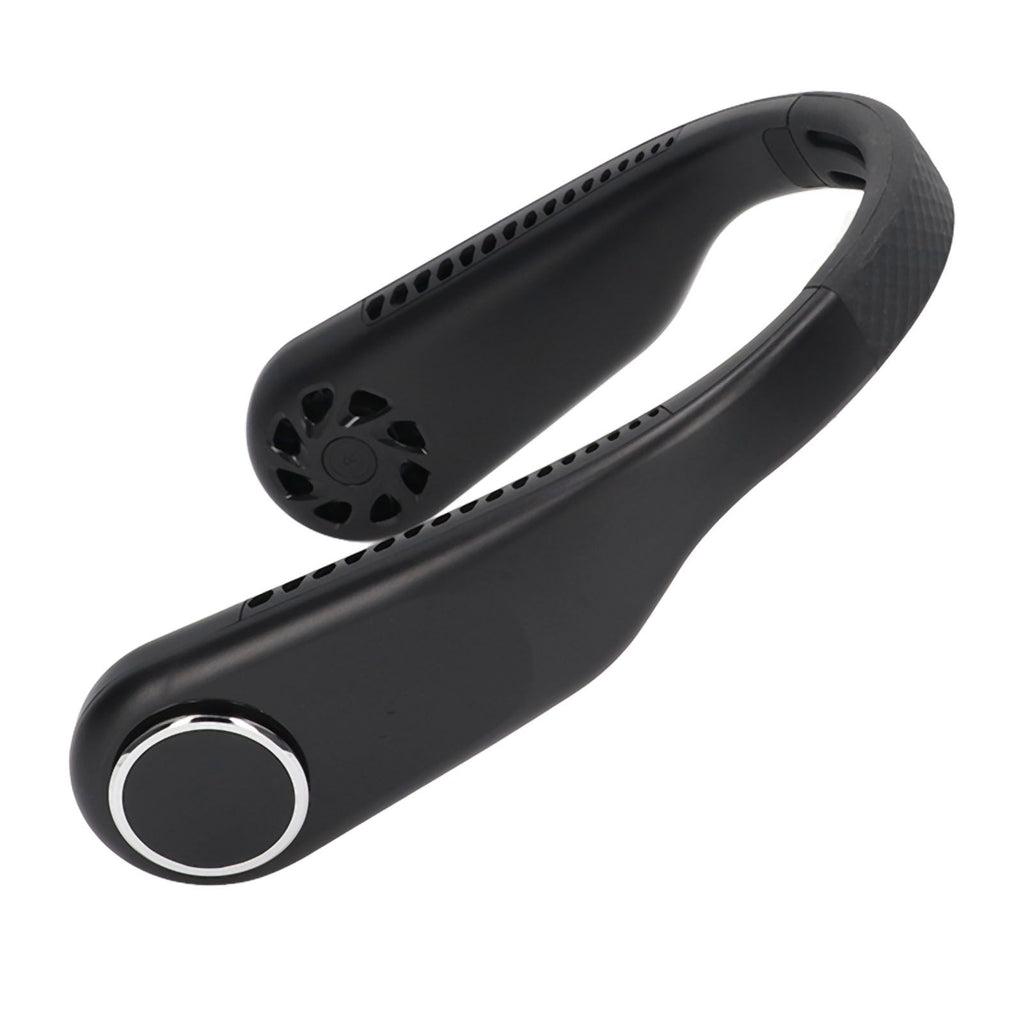 Hanging Neck Fan 3 Modes USB Charging 3600mAh Battery Adjustable Angle Mute Design Face Fan for Home Office Travel Black