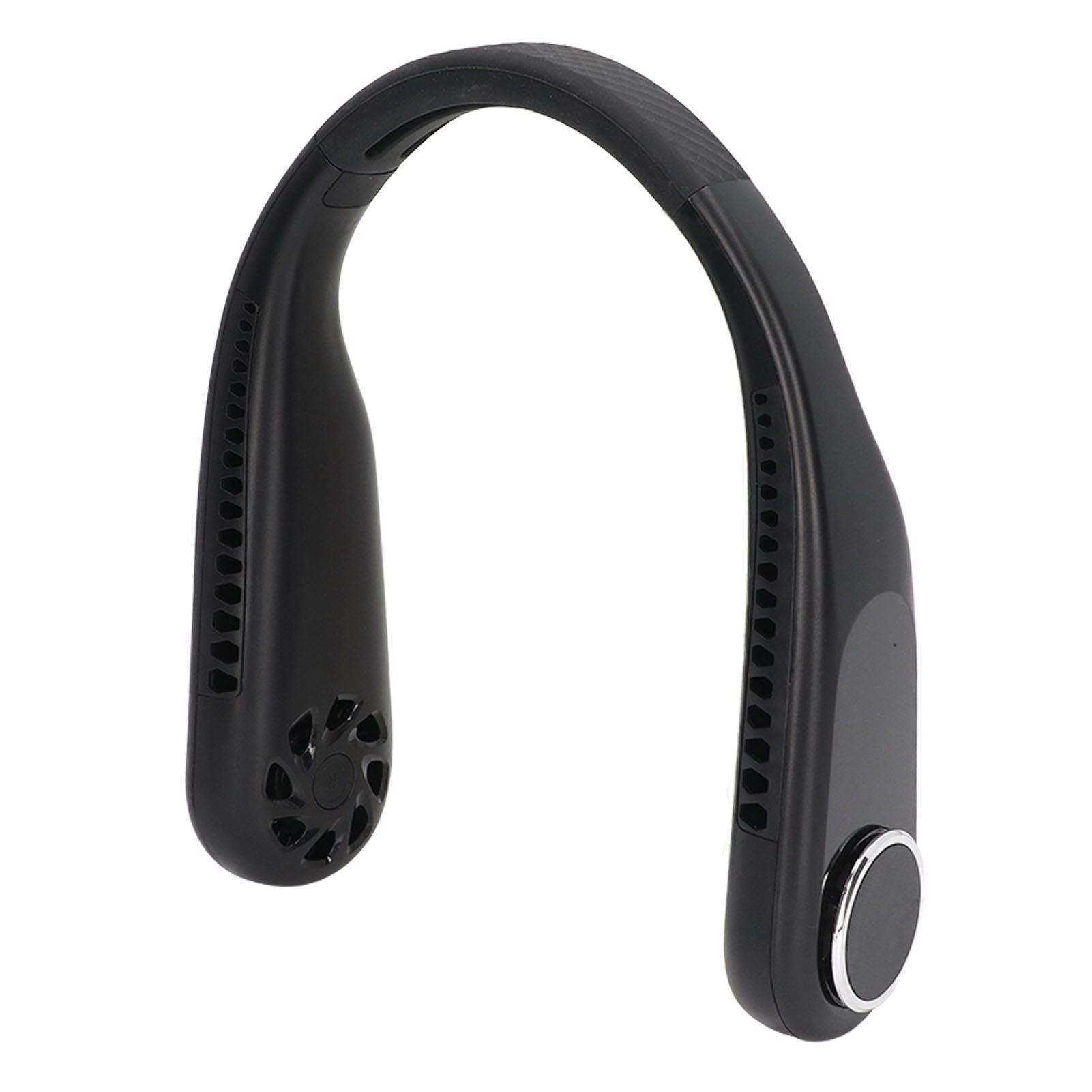 Hanging Neck Fan 3 Modes USB Charging 3600mAh Battery Adjustable Angle Mute Design Face Fan for Home Office Travel Black