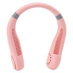 Bladeless Neck Fan Breathing Light 2400mah Rechargeable Hands Free Mini Neck Fan for Outdoor Travel Pink