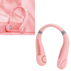 Bladeless Neck Fan Breathing Light 2400mah Rechargeable Hands Free Mini Neck Fan for Outdoor Travel Pink