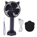 Hand Held Fan Portable USB Rechargeable Cute 3 Speed Wind Regulable ABS PC Battery Operated Fan for Travel Dark Blue