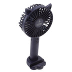 Hand Held Fan Portable USB Rechargeable Cute 3 Speed Wind Regulable ABS PC Battery Operated Fan for Travel Dark Blue