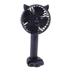 Hand Held Fan Portable USB Rechargeable Cute 3 Speed Wind Regulable ABS PC Battery Operated Fan for Travel Dark Blue