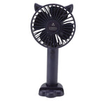 Hand Held Fan Portable USB Rechargeable Cute 3 Speed Wind Regulable ABS PC Battery Operated Fan for Travel Dark Blue