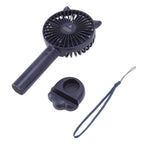Hand Held Fan Portable USB Rechargeable Cute 3 Speed Wind Regulable ABS PC Battery Operated Fan for Travel Dark Blue