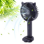 Hand Held Fan Portable USB Rechargeable Cute 3 Speed Wind Regulable ABS PC Battery Operated Fan for Travel Dark Blue