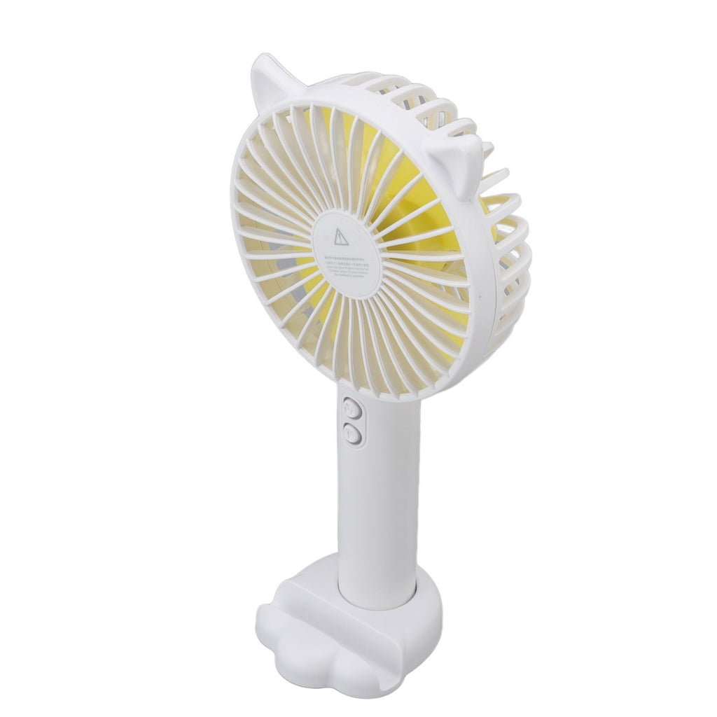 Hand Held Fan Portable USB Rechargeable Cute 3 Speed Wind Regulable ABS PC Battery Operated Fan for Travel White