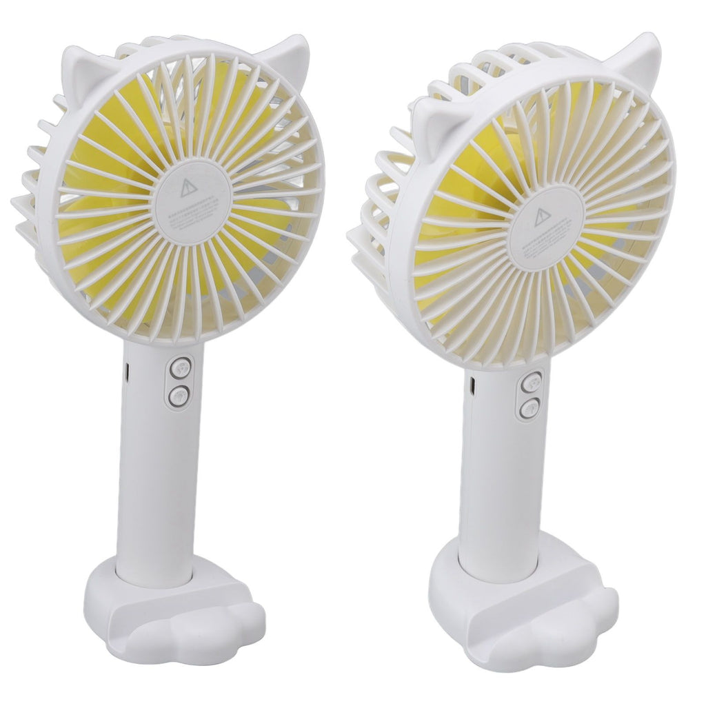 Hand Held Fan Portable USB Rechargeable Cute 3 Speed Wind Regulable ABS PC Battery Operated Fan for Travel White