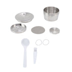 Stainless Steel Coffee Capsule Kit Reusable Filter Gasket Brush Spoon Powder Pressing Plate for EDG DG325