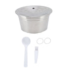 Stainless Steel Coffee Capsule Kit Reusable Filter Gasket Brush Spoon Powder Pressing Plate for EDG DG325