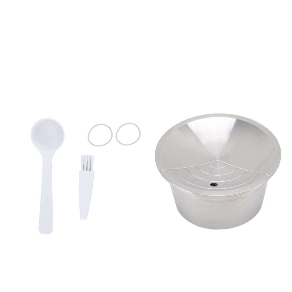 Stainless Steel Coffee Capsule Kit Reusable Filter Gasket Brush Spoon Powder Pressing Plate for EDG DG325
