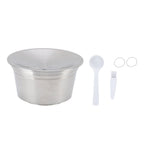 Stainless Steel Coffee Capsule Kit Reusable Filter Gasket Brush Spoon Powder Pressing Plate for EDG DG325