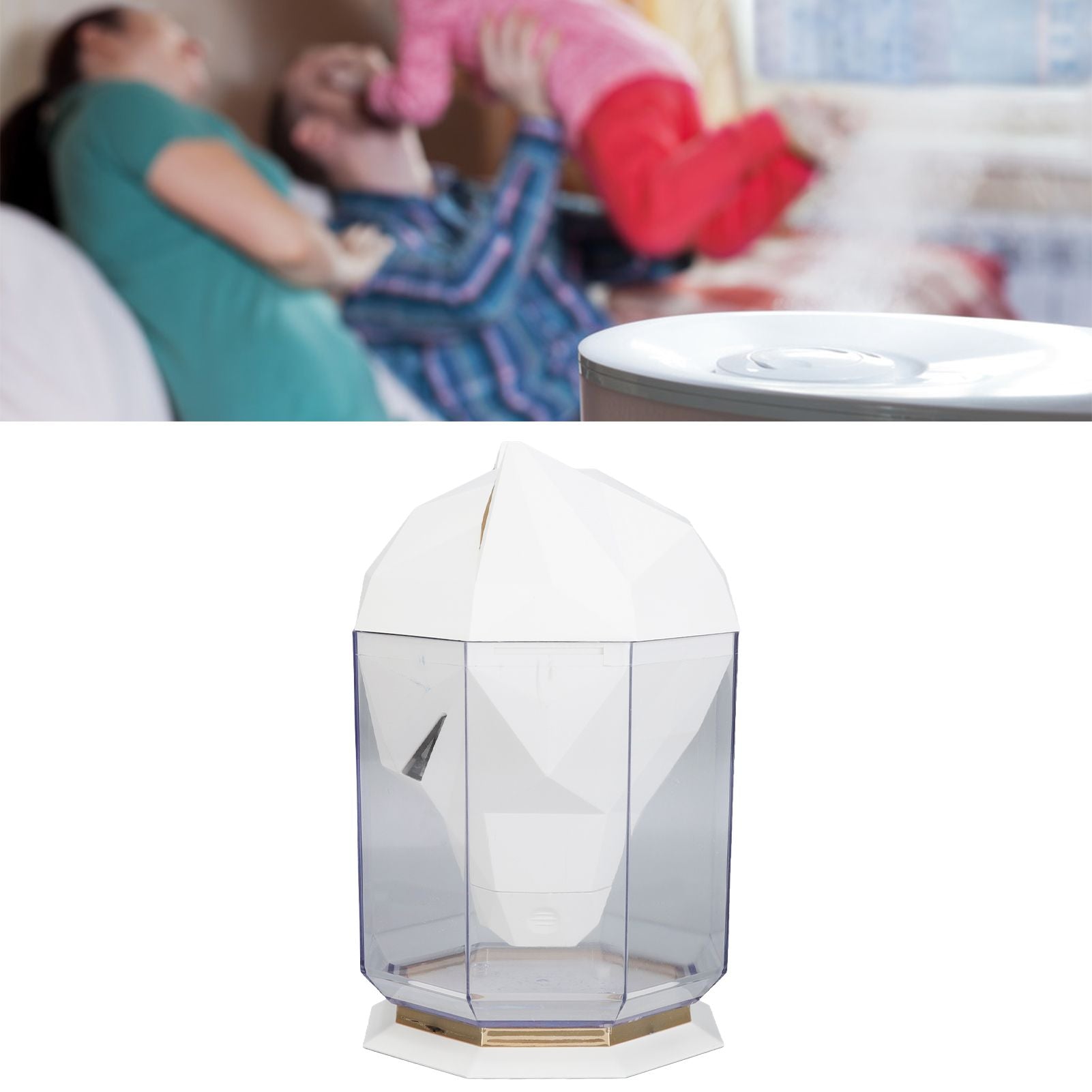 Air Humidifier Large Capacity Desktop Separated Electric Water Diffuser for Home Office White