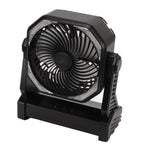 Camping Fan with LED Lantern 4 Levels 270 Degree Pivot Large Air Volume USB Rechargeable Outdoor Tent Fan with Light Hook Black