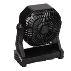 Camping Fan with LED Lantern 4 Levels 270 Degree Pivot Large Air Volume USB Rechargeable Outdoor Tent Fan with Light Hook Black