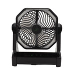 Camping Fan with LED Lantern 4 Levels 270 Degree Pivot Large Air Volume USB Rechargeable Outdoor Tent Fan with Light Hook Black