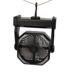 Camping Fan with LED Lantern 4 Levels 270 Degree Pivot Large Air Volume USB Rechargeable Outdoor Tent Fan with Light Hook Black