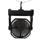 Camping Fan with LED Lantern 4 Levels 270 Degree Pivot Large Air Volume USB Rechargeable Outdoor Tent Fan with Light Hook Black