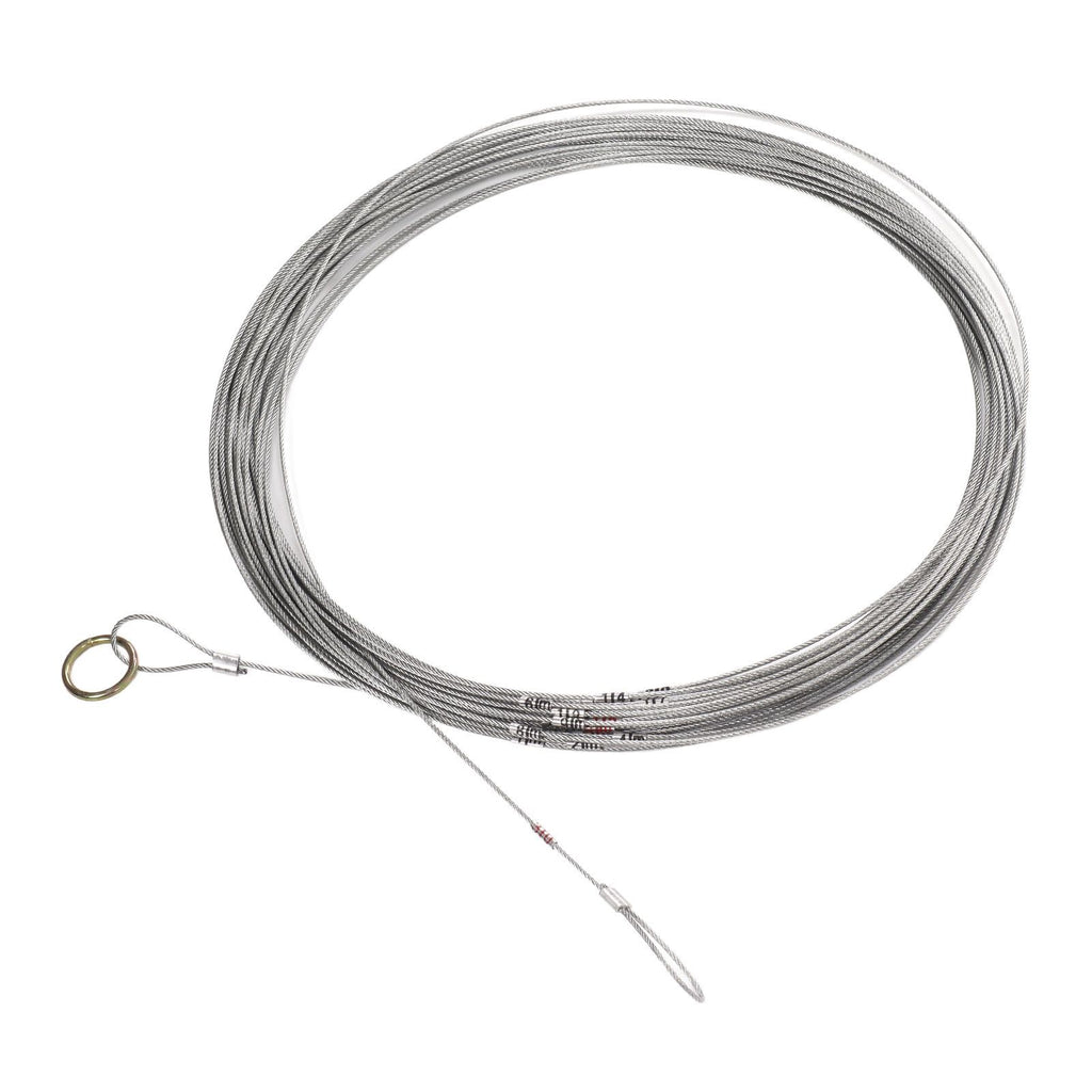 Steel Wire Measuring Rope Good Flexibility Sturdy Steel Rope Measuring Cord with Scale for Well Construction 30m/98.4ft