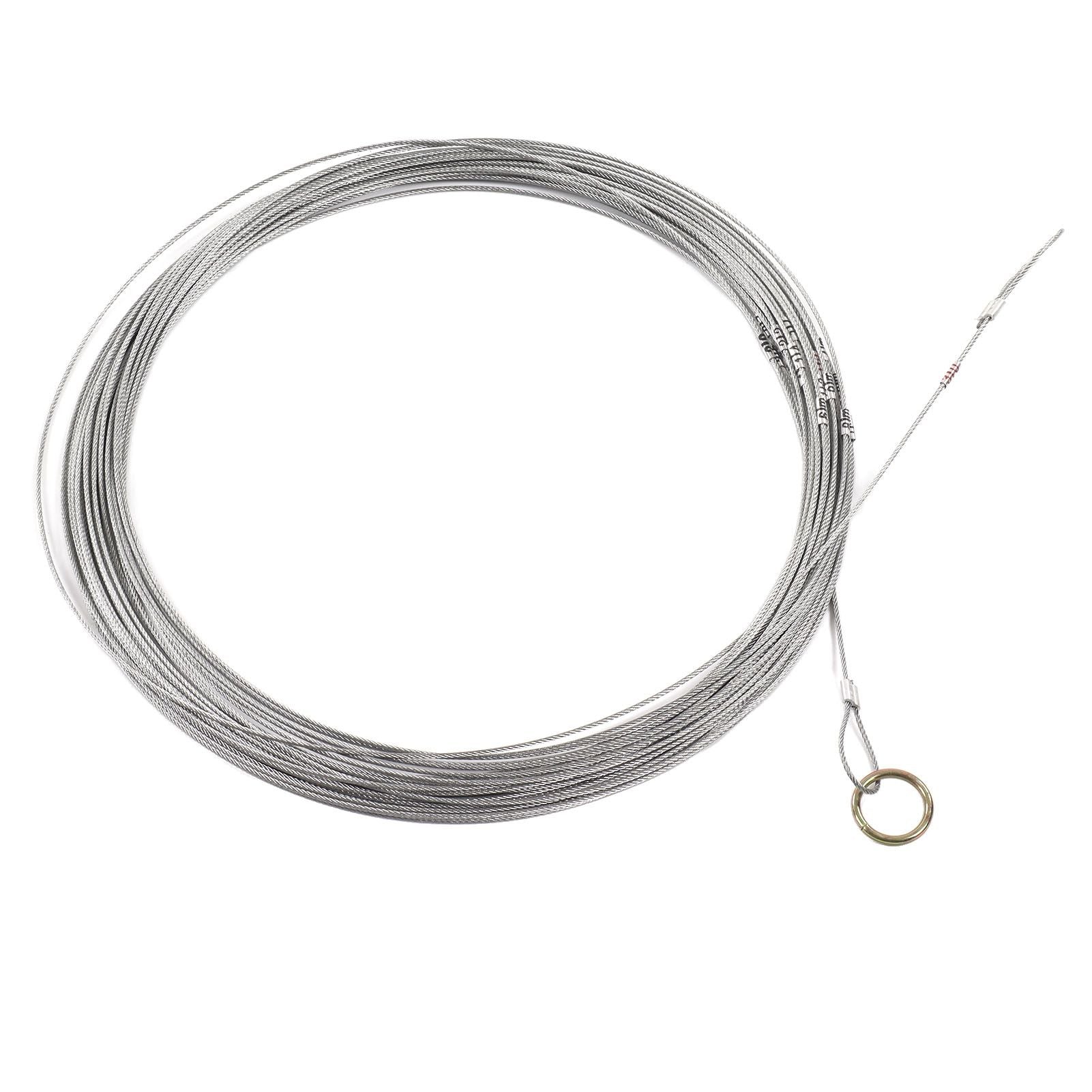 Steel Wire Measuring Rope Good Flexibility Sturdy Steel Rope Measuring Cord with Scale for Well Construction 30m/98.4ft