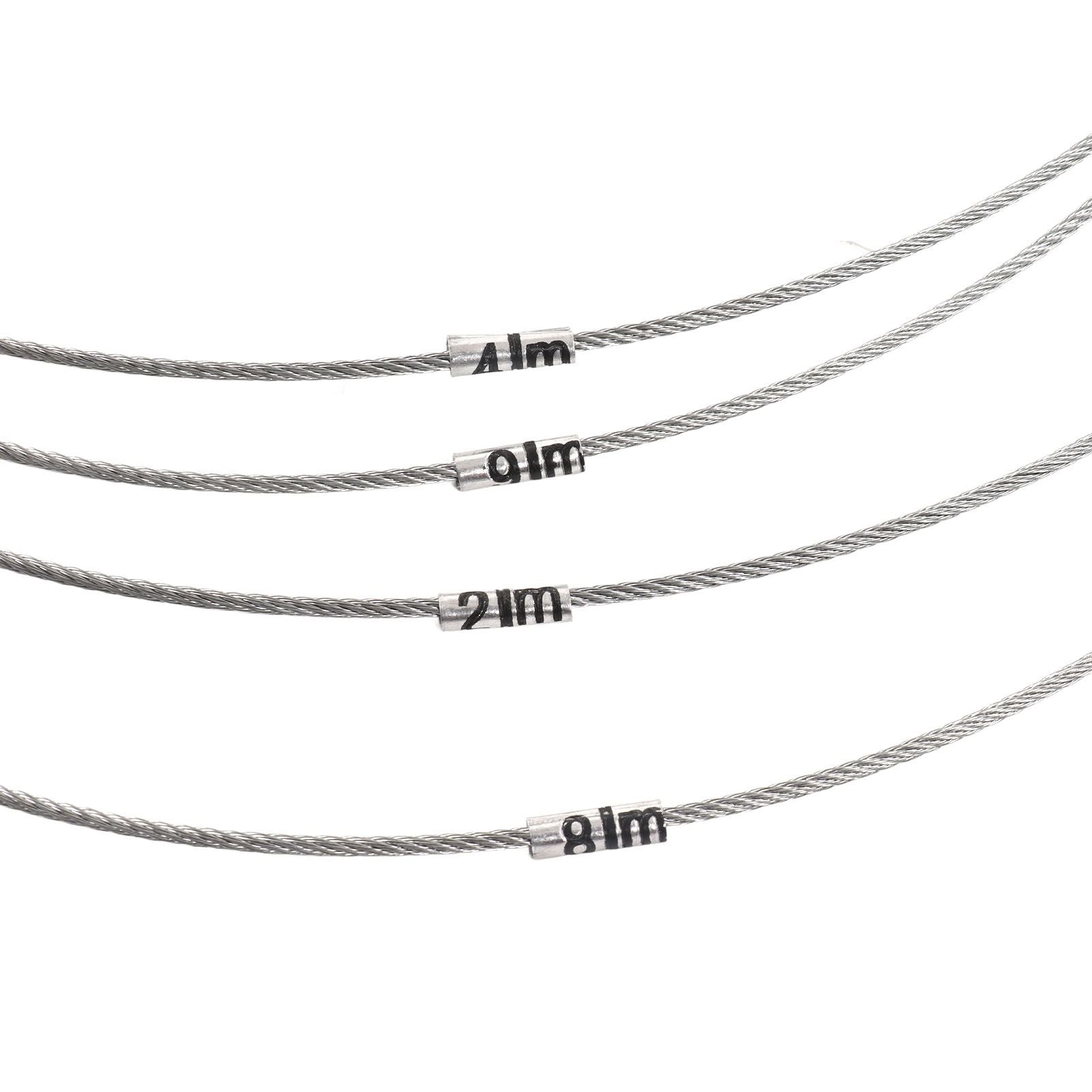 Steel Wire Measuring Rope Good Flexibility Sturdy Steel Rope Measuring Cord with Scale for Well Construction 30m/98.4ft