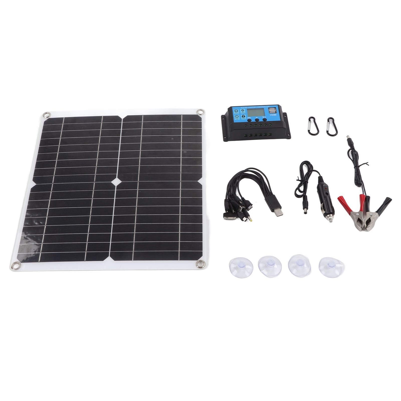Solar Panel Kit 20W 12V Monocrystalline IP65 Waterproof DIY Solar Panel with 10A Solar Charge Controller for Outdoor