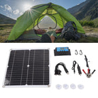 Solar Panel Kit 20W 12V Monocrystalline IP65 Waterproof DIY Solar Panel with 10A Solar Charge Controller for Outdoor