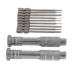 Steel Slotted Screwdriver Set with 9 Bits 2 Handles Hand Tool for Camera Lens Computer Electrical Maintenance