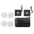 Solar Fan Portable Safe Environment Friendly Dual Exhaust Fan with Solar Panel for Pet House DC 12V