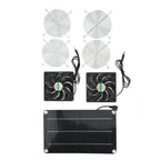 Solar Fan Portable Safe Environment Friendly Dual Exhaust Fan with Solar Panel for Pet House DC 12V