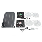 Solar Fan Portable Safe Environment Friendly Dual Exhaust Fan with Solar Panel for Pet House DC 12V