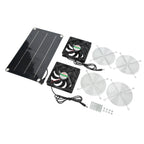 Solar Fan Portable Safe Environment Friendly Dual Exhaust Fan with Solar Panel for Pet House DC 12V
