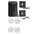 Solar Fan Portable Safe Environment Friendly Dual Exhaust Fan with Solar Panel for Pet House DC 12V